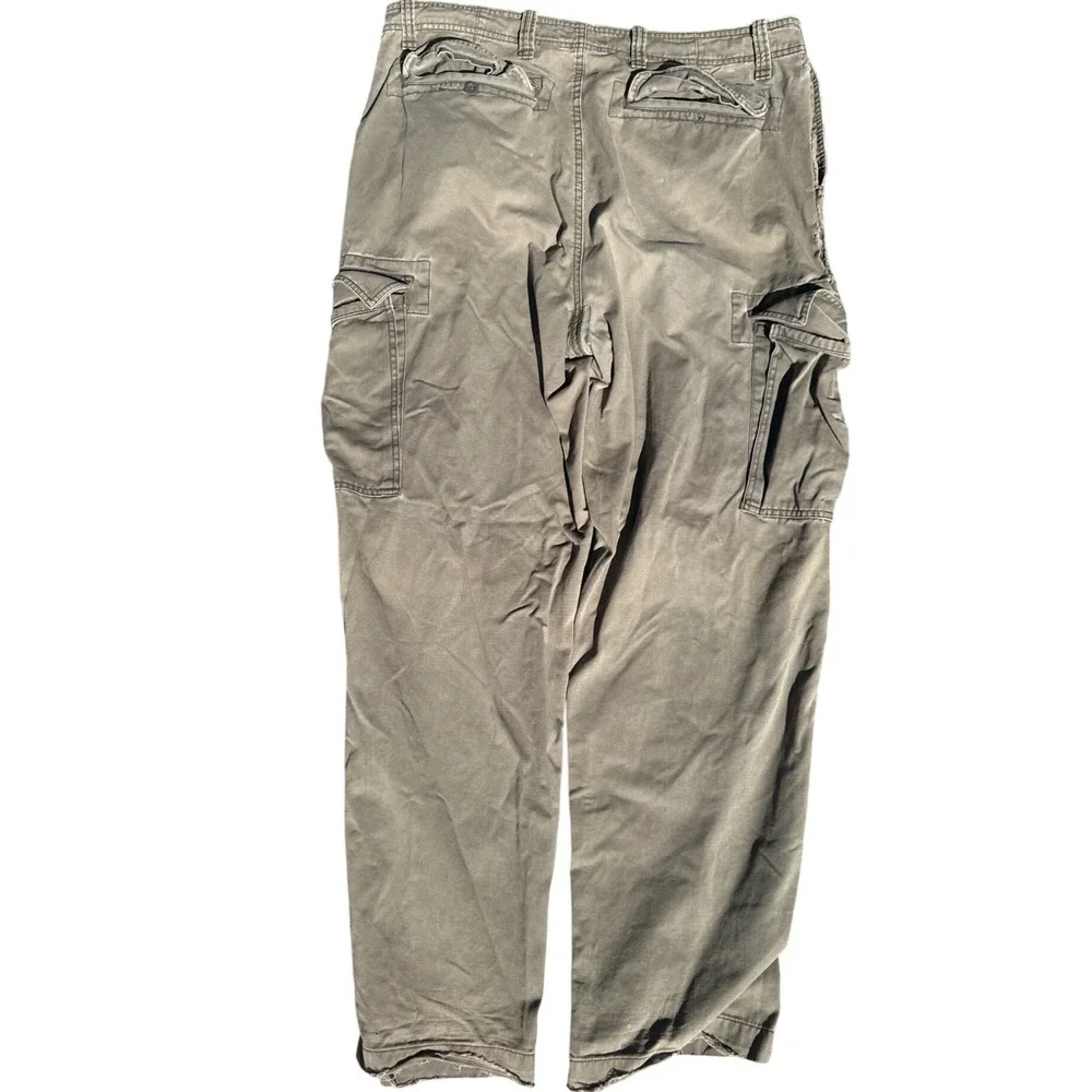 Old Navy Mens Cargo Pants 38x34 Olive Green Cotton Twill Straight Leg Workwear